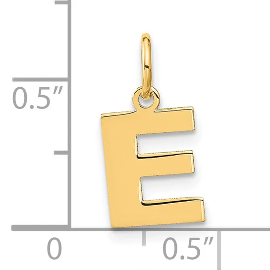 Dije con la Inicial "E" en Oro Amarillo de 14k - Image 4