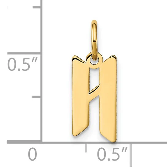 Dije de Letra "H" en Oro Amarillo de 14K - Image 4