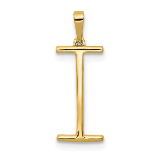 Dije Inicial "I" en Oro Amarillo de 14K con Diamante - Image 3
