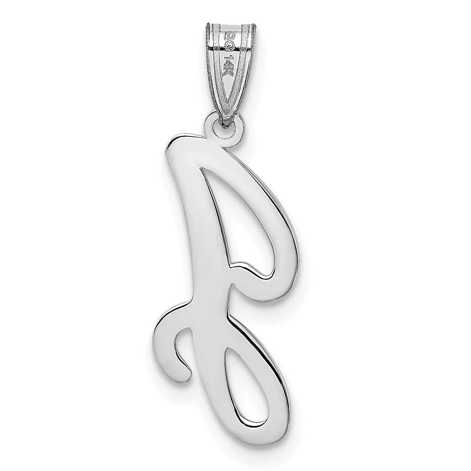 Colgante Inicial “J” en Oro Blanco de 14K – Estilo Caligrafía - Image 3
