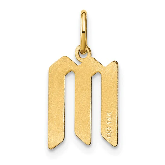 Dije Inicial Letra "M" en Oro Amarillo de 14K - Image 2