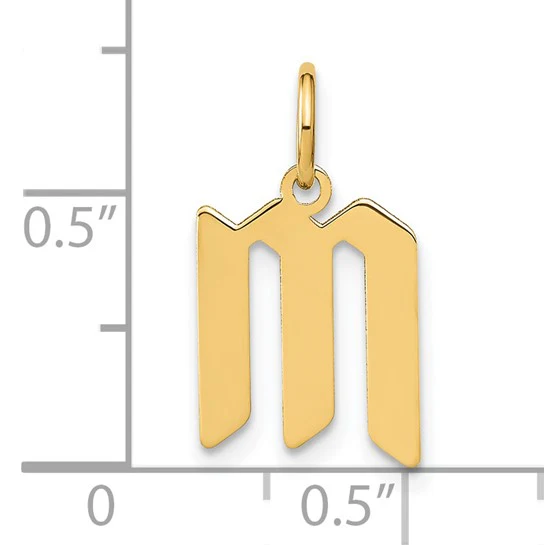 Dije Inicial Letra "M" en Oro Amarillo de 14K - Image 4