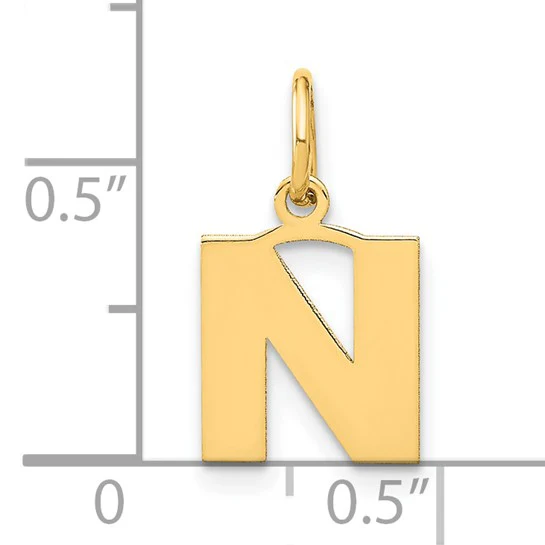 Dije con Inicial "N" Mayúscula en Oro Amarillo de 14k - Image 4