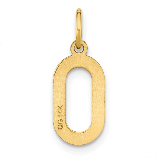 Dije Inicial Letra "O" Mayúscula en Oro Amarillo 14K (Tamaño Grande) - Image 3
