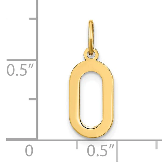 Dije Inicial Letra "O" Mayúscula en Oro Amarillo 14K (Tamaño Grande) - Image 4