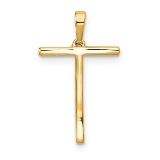 Colgante de Inicial "T" en Oro Amarillo de 14k con Diamante - Image 3