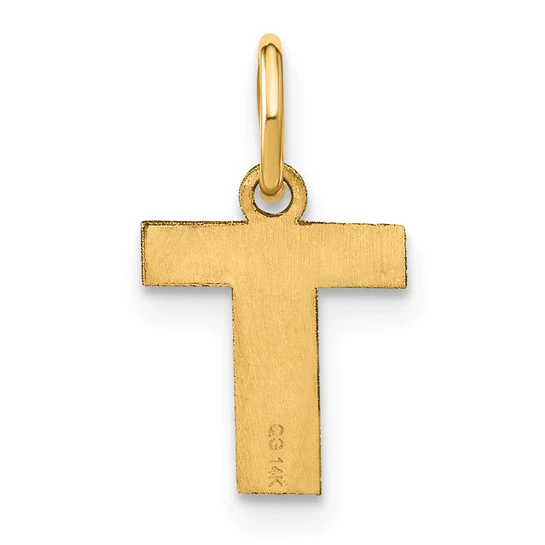 Colgante de Inicial "T" en Oro Amarillo de 14k - Image 3