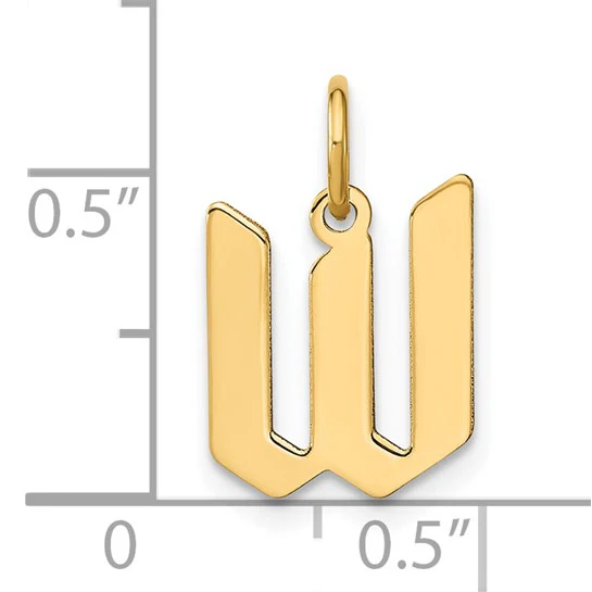 Colgante Inicial "W" en Oro Amarillo de 14k - Image 4