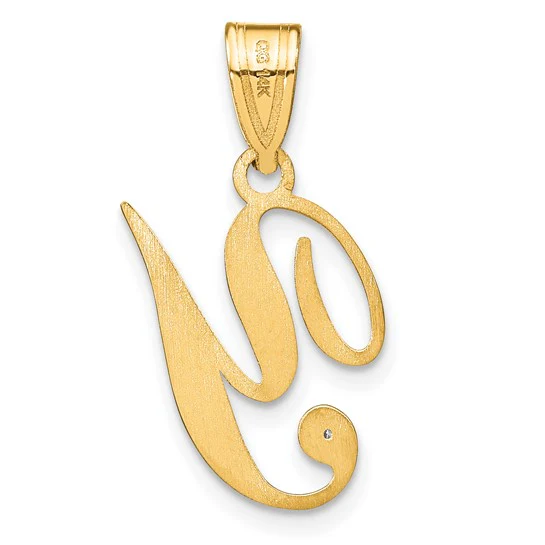 Dije Letra Y en Oro Amarillo 14K con Diamante - Image 3