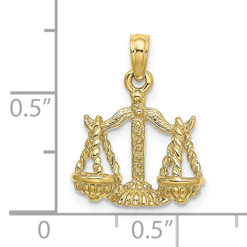 Dije Zodiacal Libra en 3D de Oro Amarillo de 10k - Image 3