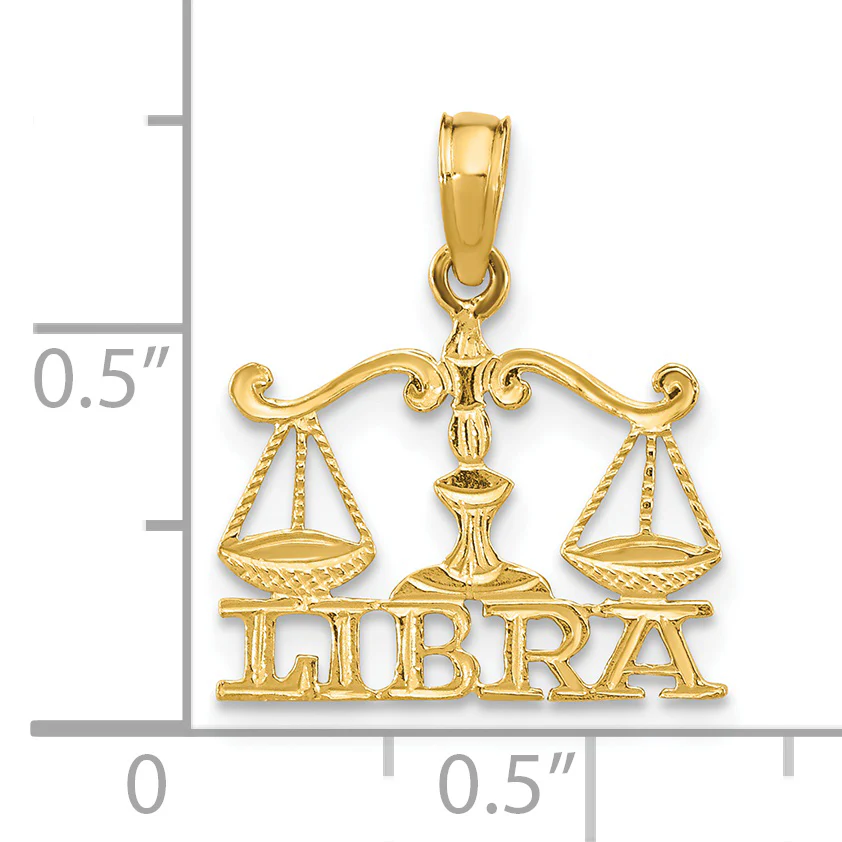 Dije Zodiacal Libra de Oro Amarillo de 14k - Image 3