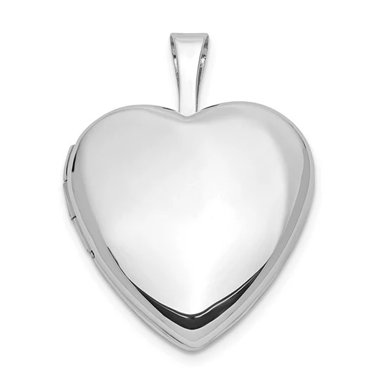 Locket Corazón en Oro Blanco 14k de 16mm - Image 2