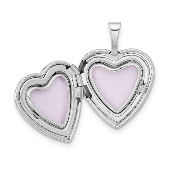 Locket Corazón en Oro Blanco 14k de 16mm - Image 3