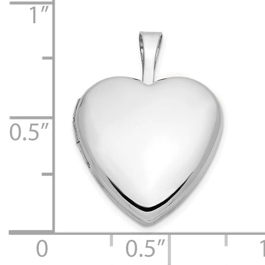 Locket Corazón en Oro Blanco 14k de 16mm - Image 4