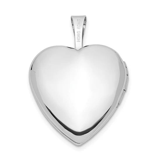 Locket Corazón Satinado "I LOVE YOU" de Oro Blanco de 14k (16 mm) - Image 3