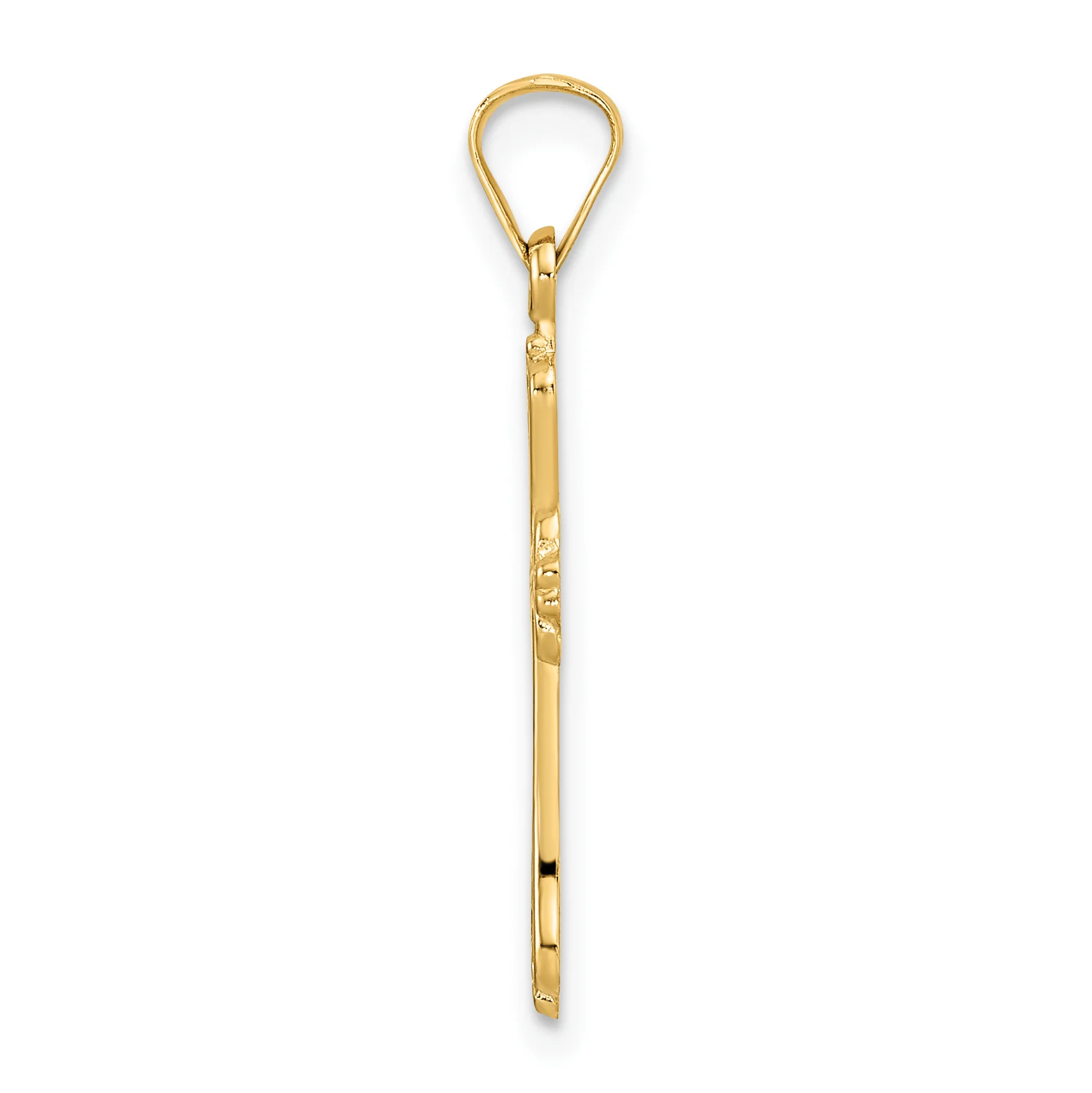 Colgante Cruz de Diseño Elegante en Oro Amarillo 14K Pulido y Sólido - Image 2