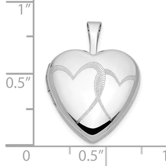 Locket de Corazón Doble de 14k de 16 mm - Image 5