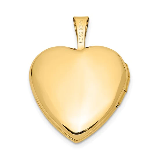 Locket de Corazón "I LOVE YOU" en Oro Amarillo Pulido y Satinado de 14k - Image 3