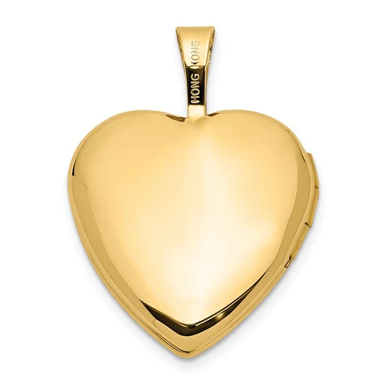 Medallón en Forma de Corazón de 16 mm con Estrella de Diamante de 0.01 ct en Oro Amarillo de 14k - Image 3