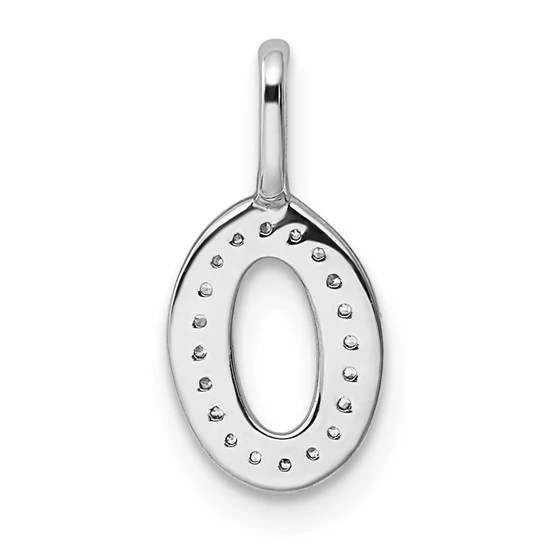 Colgante Letra "O" en Oro Blanco de 14k con Diamante - Image 3
