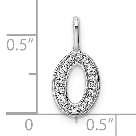 Colgante Letra "O" en Oro Blanco de 14k con Diamante - Image 4