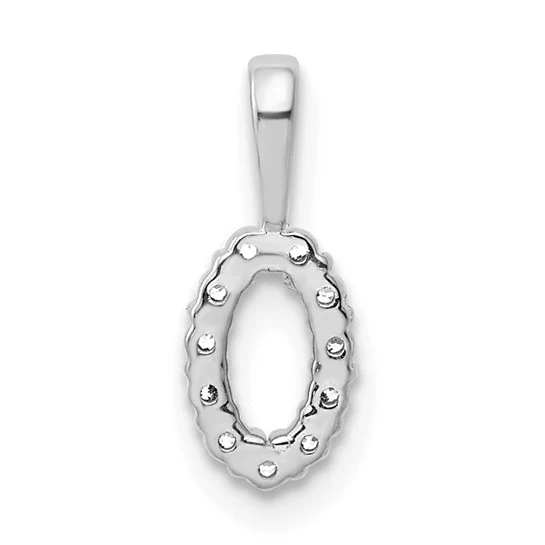 Colgante Número 0 con Diamantes en Oro Blanco de 14k - Image 3