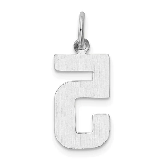 Colgante Número 5 en Oro Blanco de 14k Pulido - Image 3