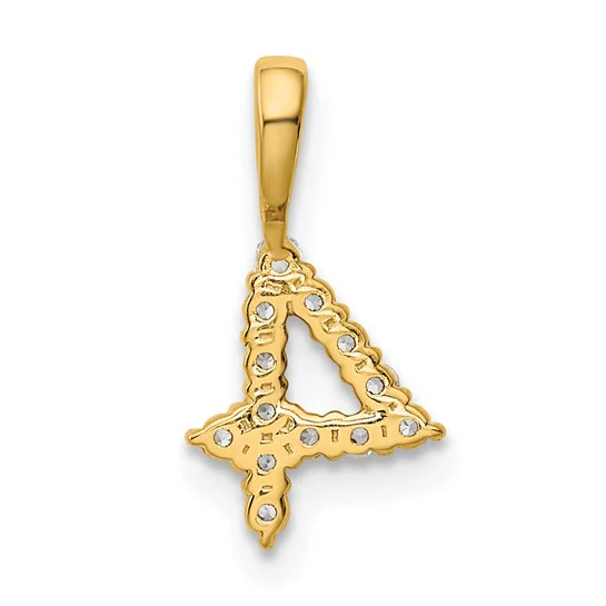 Colgante Número 4 en Oro Amarillo de 14k con Diamantes - Image 3