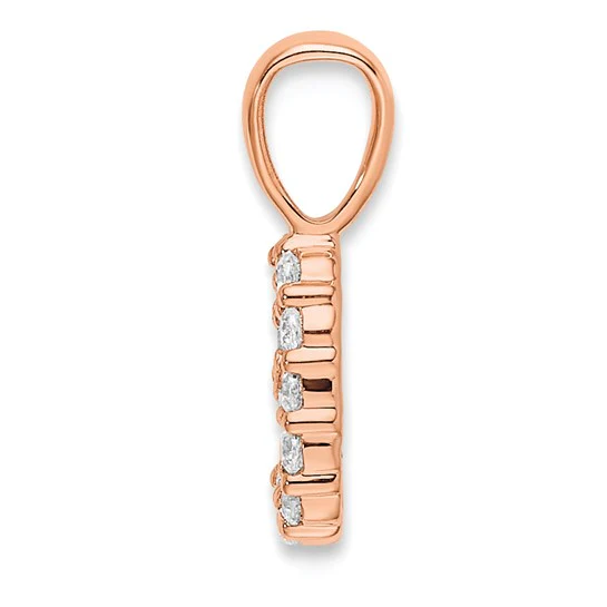 Colgante Número 9 en Oro Rosa de 14k con Diamantes - Image 2