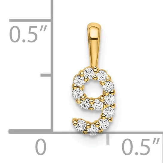 Colgante 14K con Diamante Número 9 - Image 4