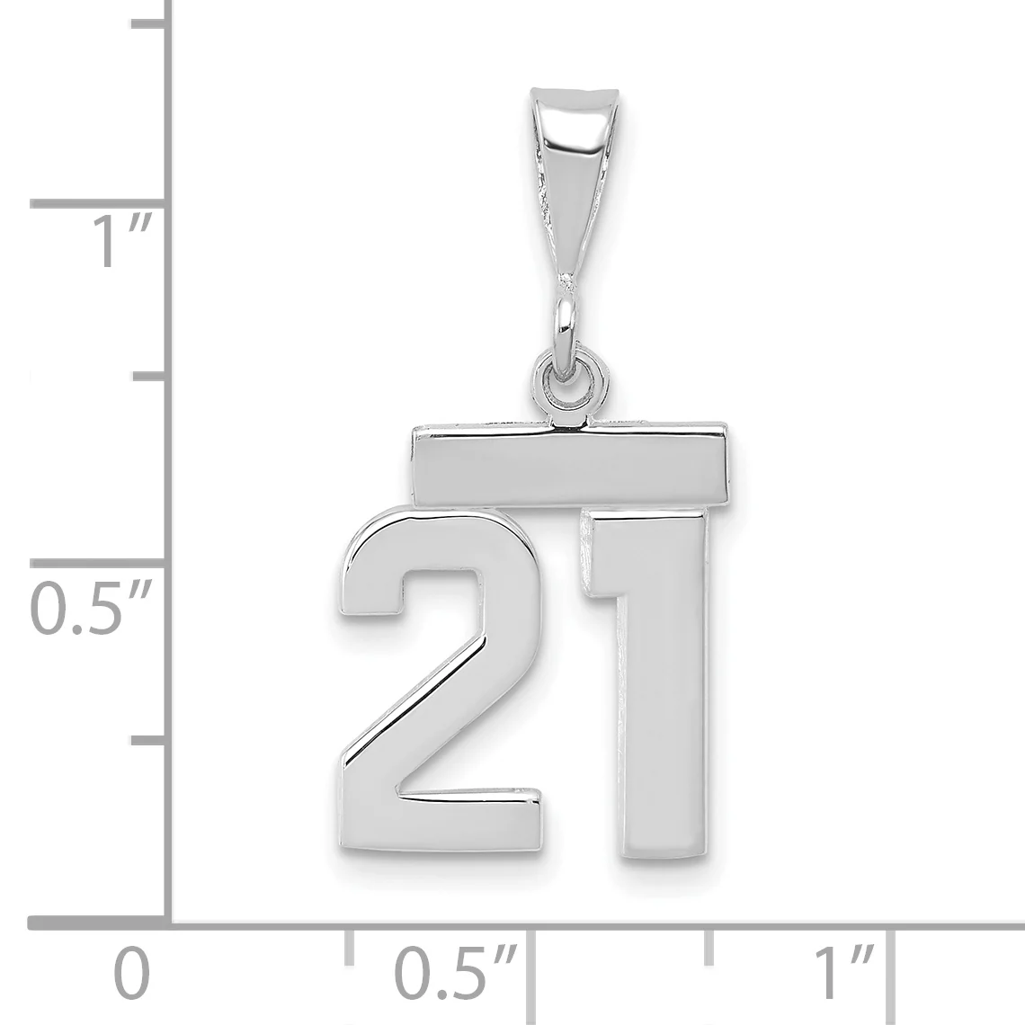 Dije Pequeño Pulido Número 21 de 14k - Image 2