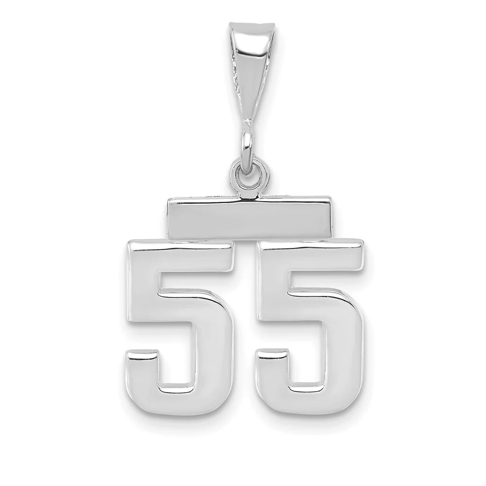 Dije Pequeño Pulido Número 55 de Oro de 14k