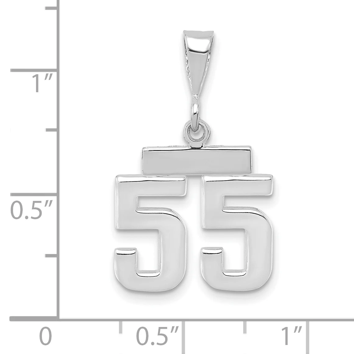 Dije Pequeño Pulido Número 55 de Oro de 14k - Image 2