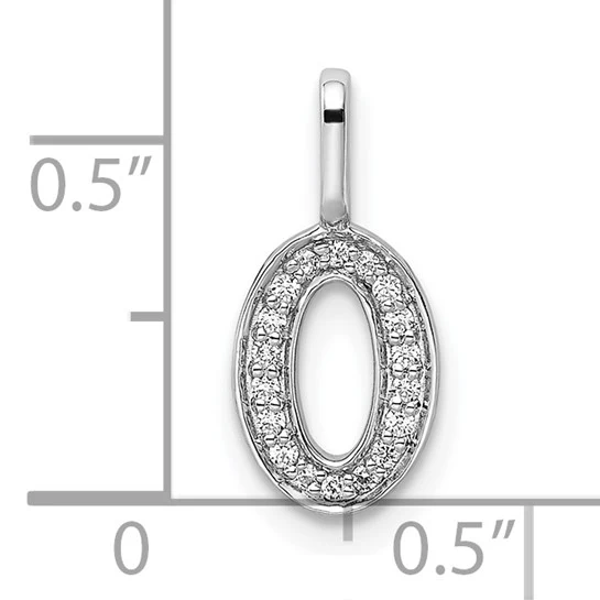 Colgante Número 0 con Diamantes en Oro Blanco de 14k - Image 4