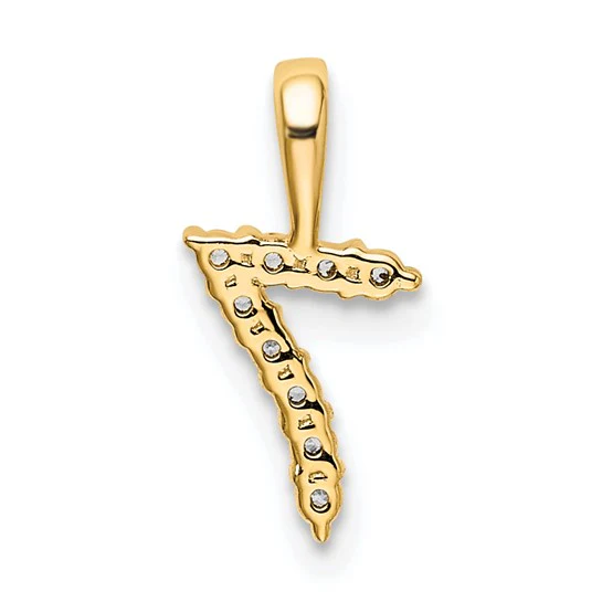 Colgante de Diamante Número 7 en Oro de 14k - Image 3