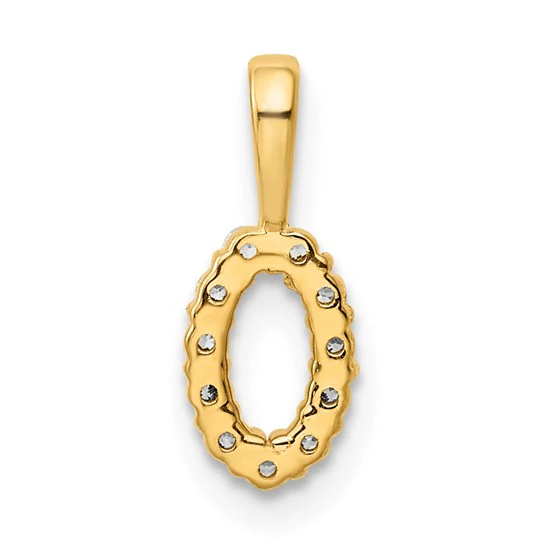 Colgante Número 0 con Diamantes en Oro de 14k - Image 3