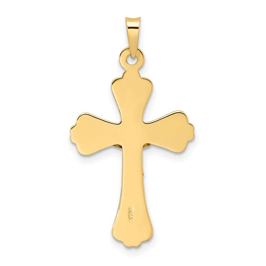 Colgante de Crucifijo INRI Sólido en Oro Bicolor de 14K - Image 4