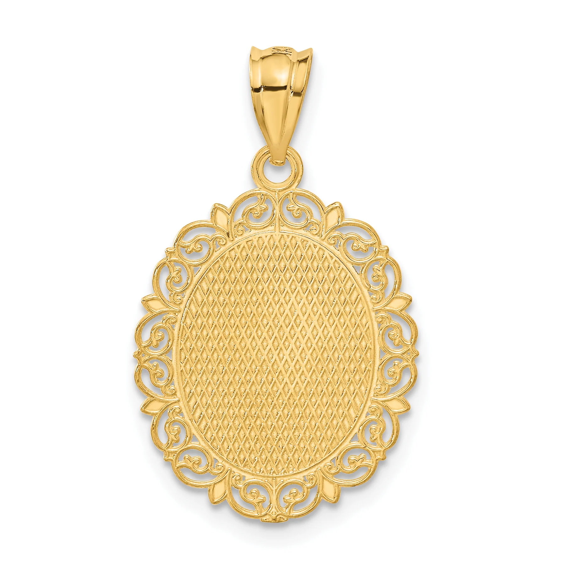 Colgante Ovalado del Zodiaco Tauro en Oro Amarillo de 14K con Acabado Satinado y Pulido - Image 3