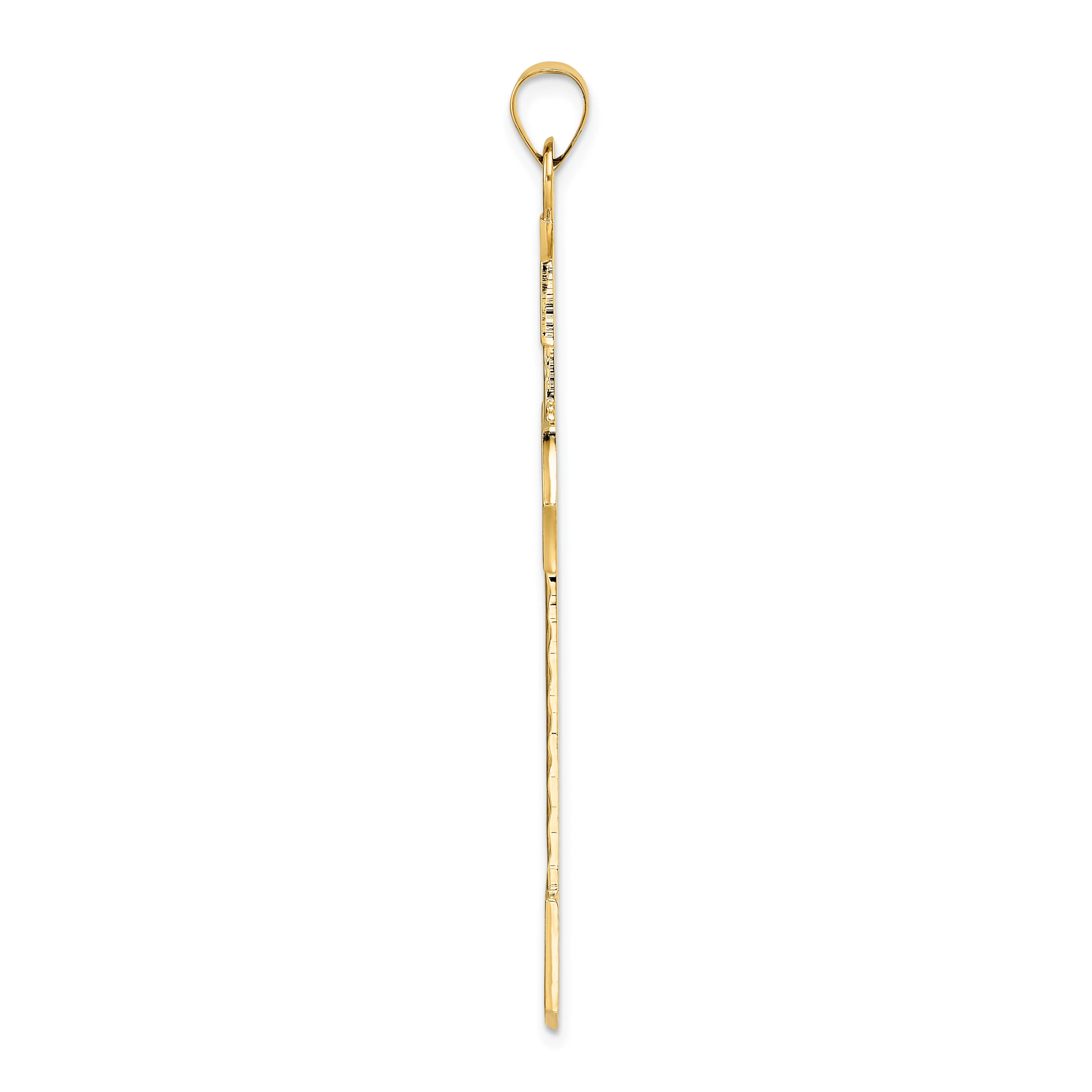 Colgante de Cruz con Diseño Elegante en Oro Amarillo de 14K - Image 2