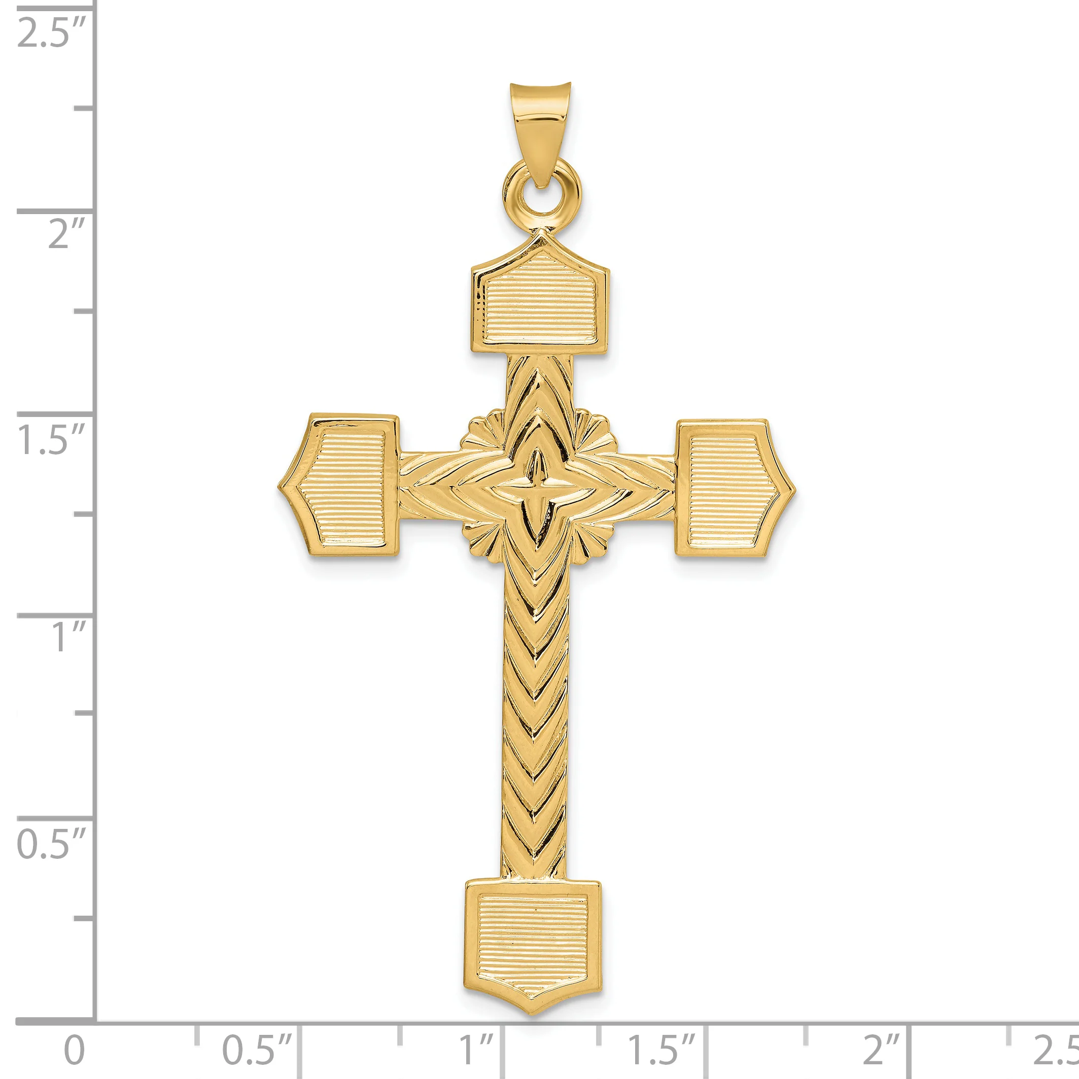 Colgante de Cruz con Diseño Elegante en Oro Amarillo de 14K - Image 3