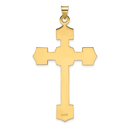 Colgante de Cruz con Diseño Elegante en Oro Amarillo de 14K - Image 4