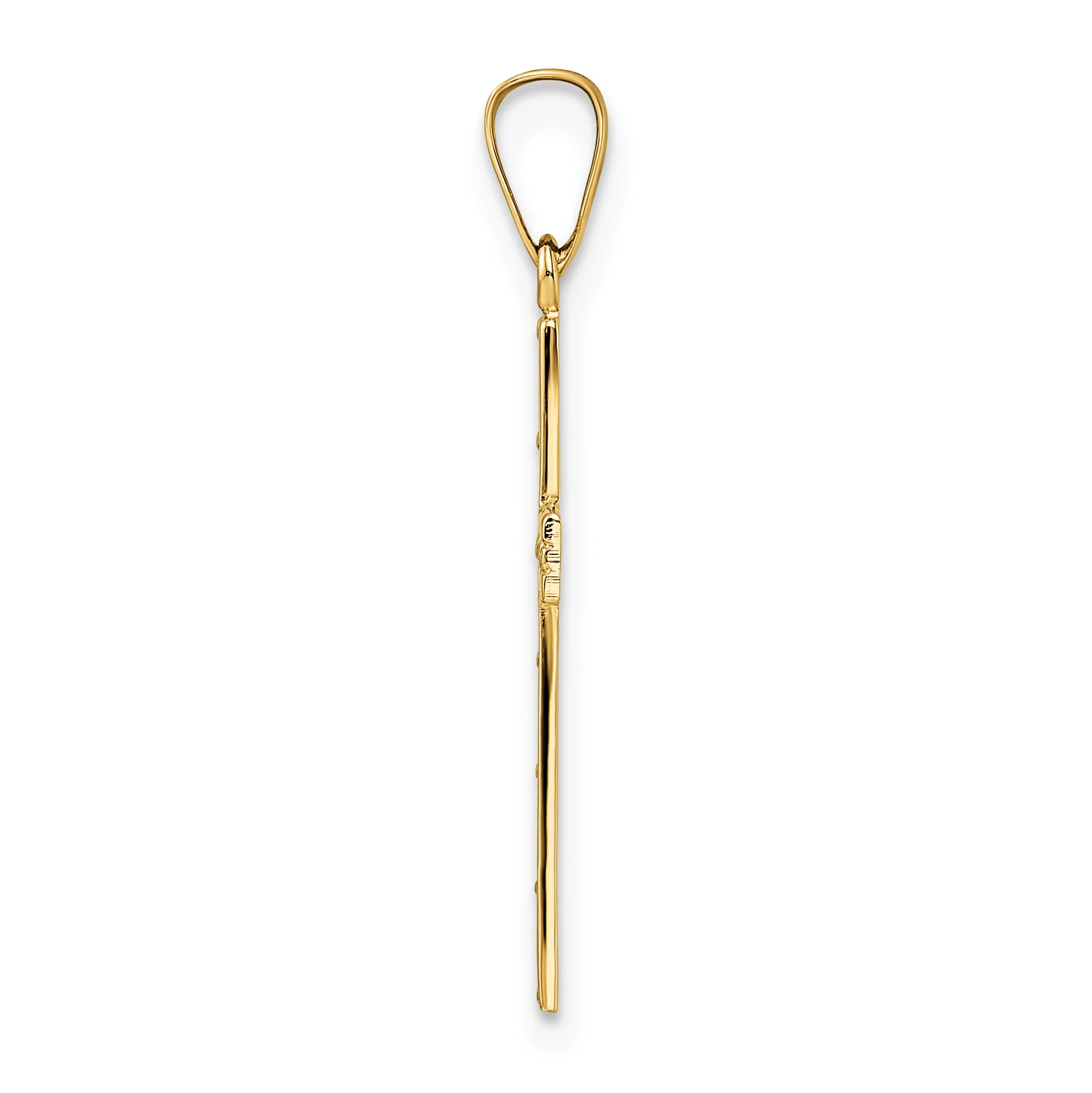 Colgante de Cruz Sólida Pulida en Oro Amarillo de 14K - Image 2