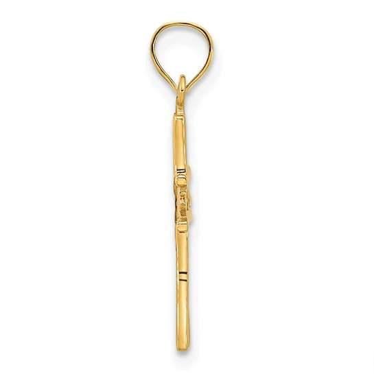 Colgante de Cruz Elegante en Oro Amarillo de 14k - Image 2