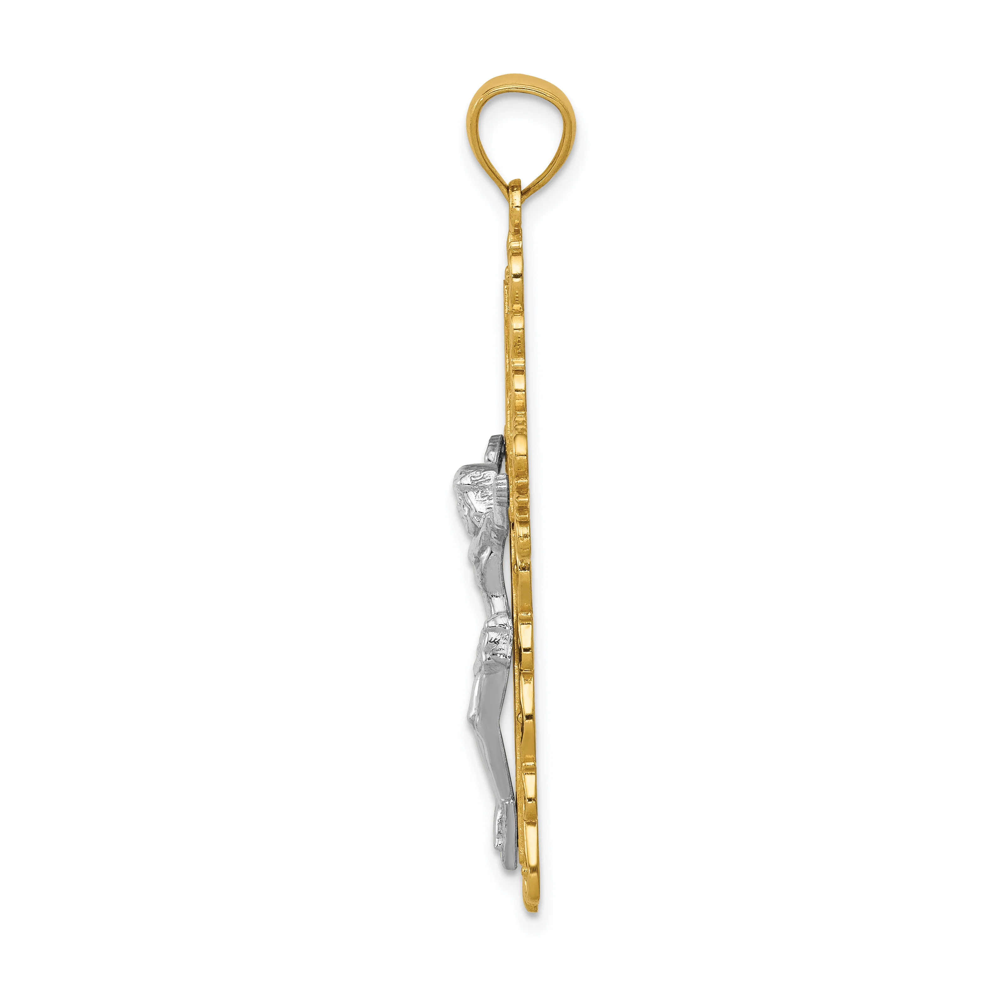 Colgante de Crucifijo en Oro Bicolor de 14k - Image 2