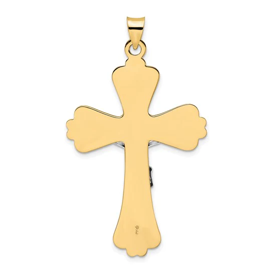Dije Crucifijo INRI Elegante en Oro Bicolor de 14k - Image 4
