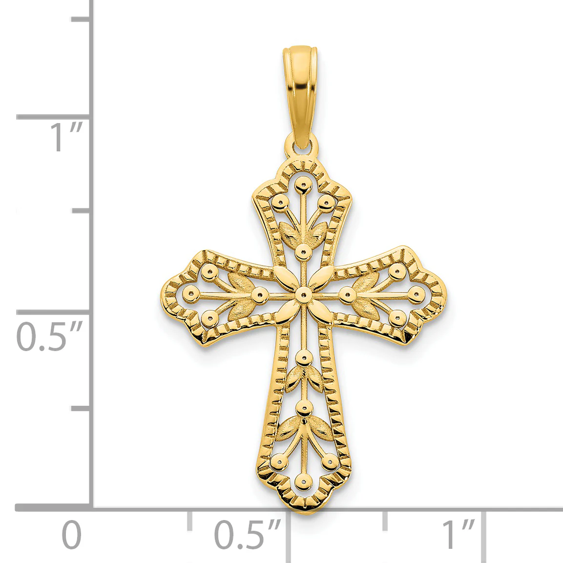 Colgante Cruz Elegante en Oro Amarillo de 14k - Image 3