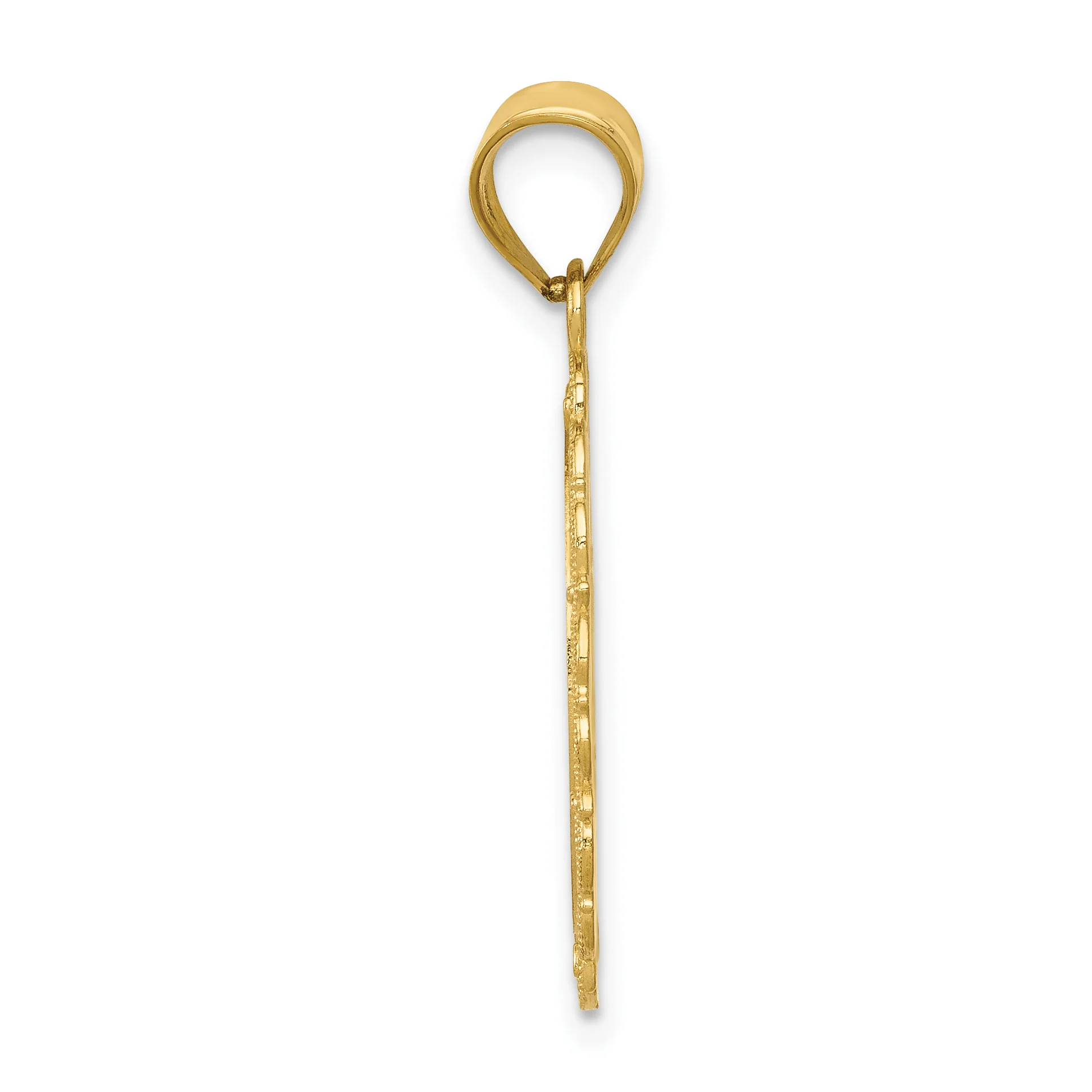 Dije de Aries en Oro Amarillo de 14k con Acabado Satinado y Pulido - Image 2