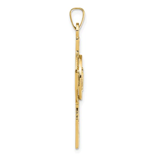 Colgante de Cruz con Medalla Milagrosa de Oro 14K - Image 2