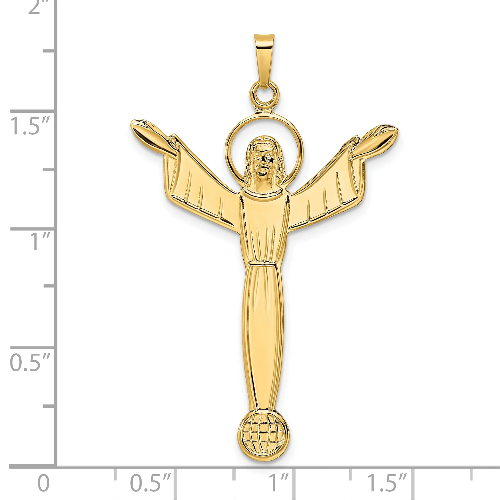 Colgante Cristo Resucitado Sólido Pulido en Oro 14K - Image 3