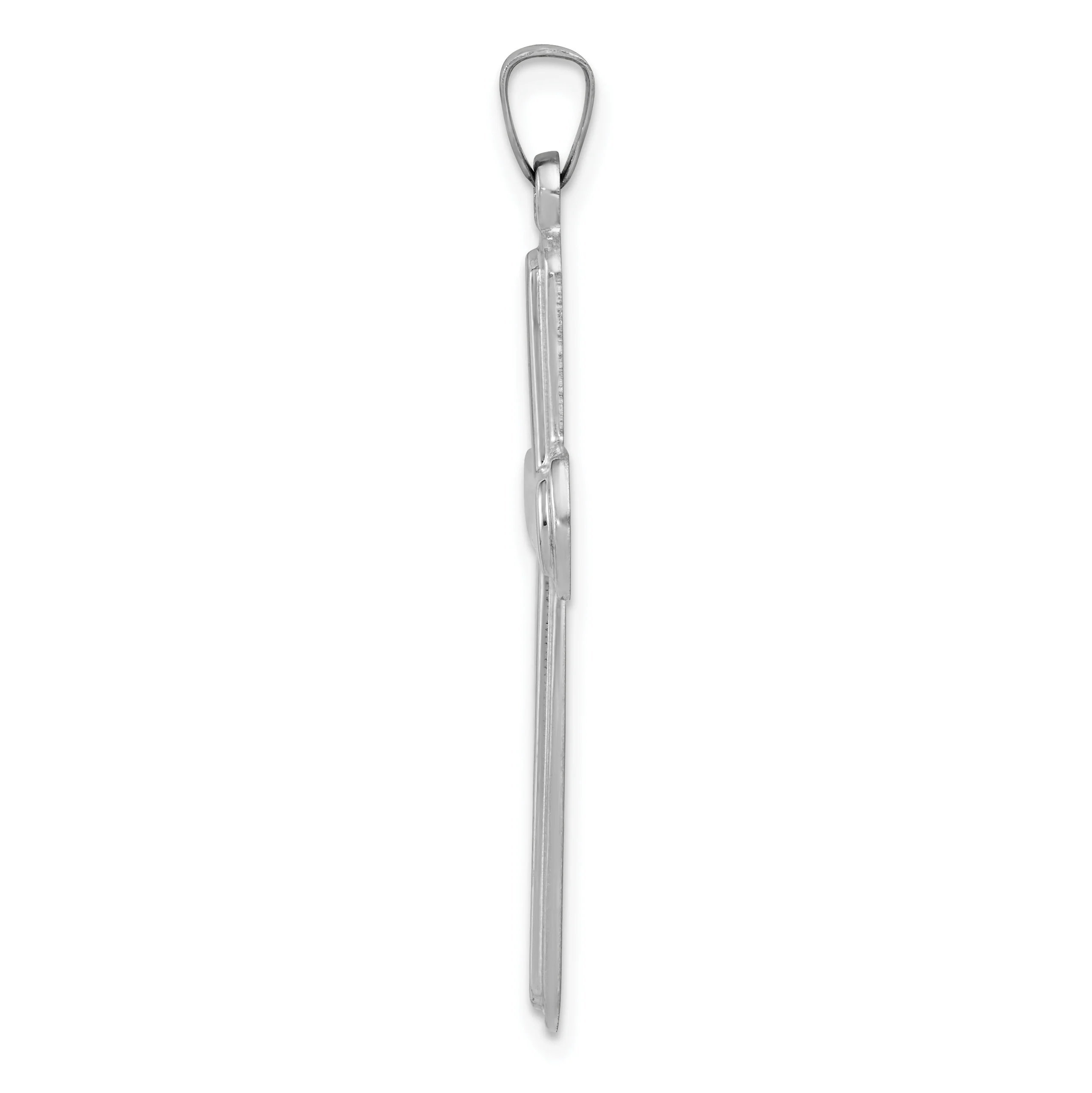 Colgante de Cruz Latina en Oro Blanco de 14k Pulido - Image 2